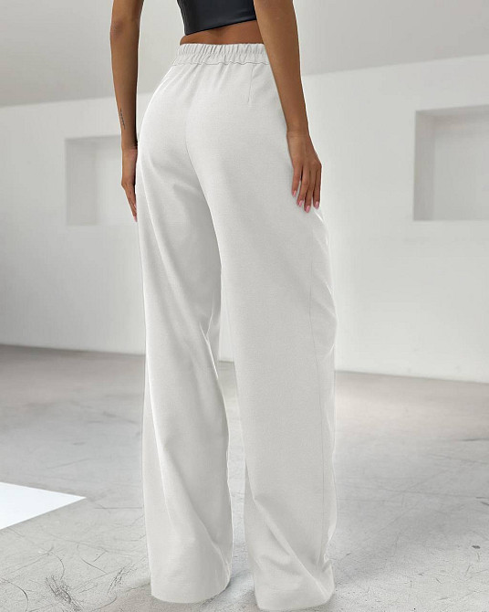 Женские базовые брюки палаццо костюмка Молочный, 46/48 Одесса - изображение 2