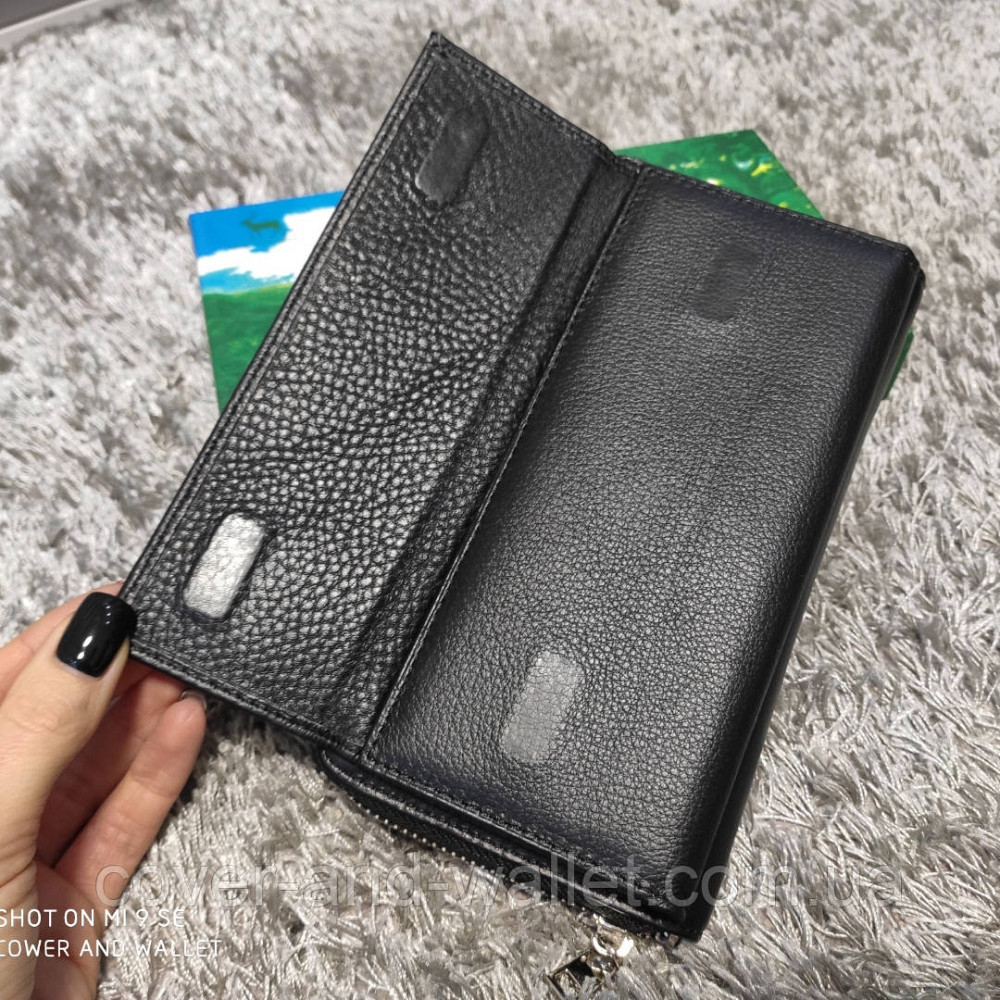 Чорний шкіряний гаманець клатч на змійці та магнітах Marco Coverna MC 6054 Київ - фото 2