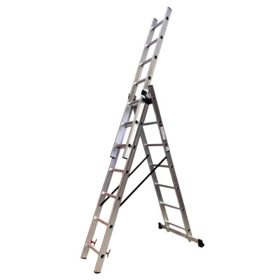 Драбина GTM 3-секції, розкладна, 3*7сх. 1,90-4,07м (KME307) Вінниця - фото 1