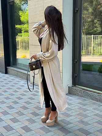 Женский базовый длинный кардиган с поясом плотная турецкая двухсторонняя ангора Одесса