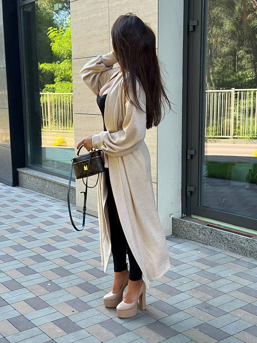 Женский базовый длинный кардиган с поясом плотная турецкая двухсторонняя ангора Одесса - изображение 3