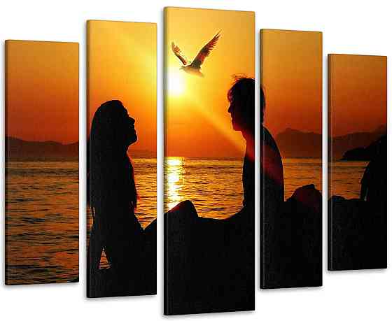 Модульна картина Пара Закат Art-165_5 105sм x 150sм Київ