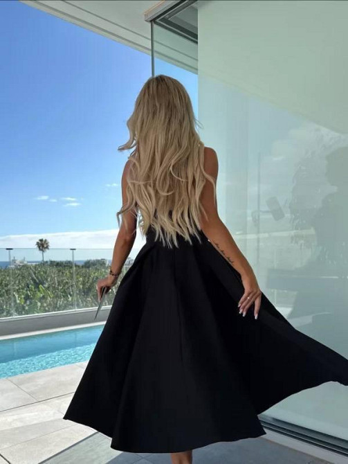 Женское романтическое платье с открытыми плечами креп костюмка Черный, 46/48 Одесса - изображение 3