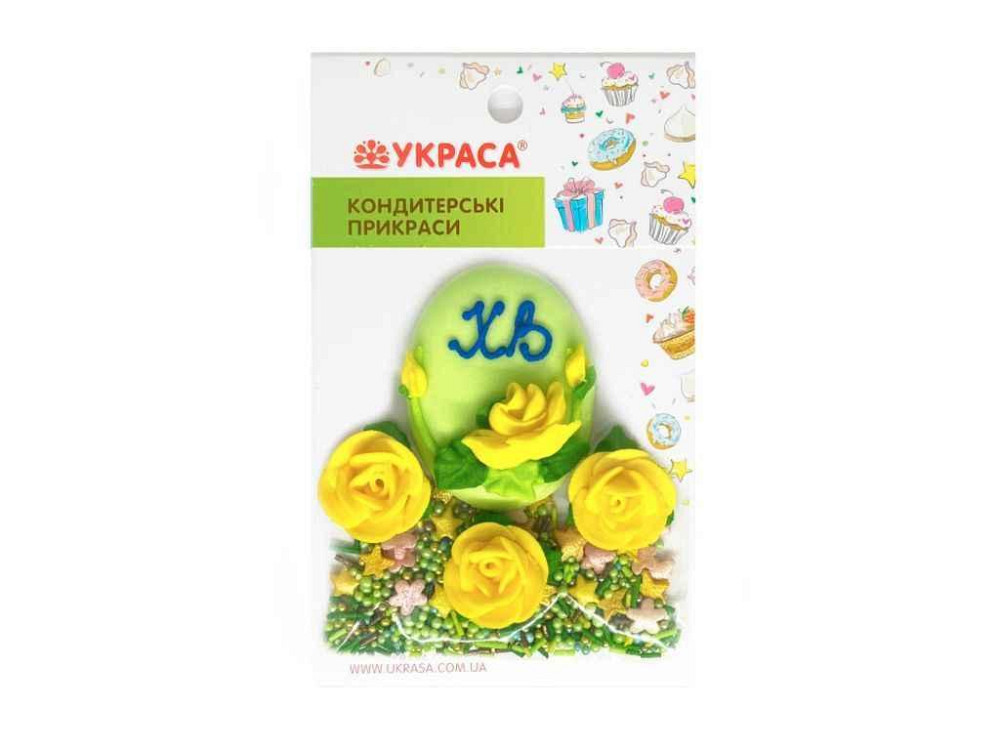 Пасхальное яйцо с розами и посыпкой ТМ УКРАСА Киев - изображение 1