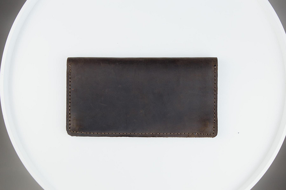 Чоловіче портмоне Skill із натуральної шкіри Crazy Horse SH105 (Темно-коричневий) Суми - фото 3