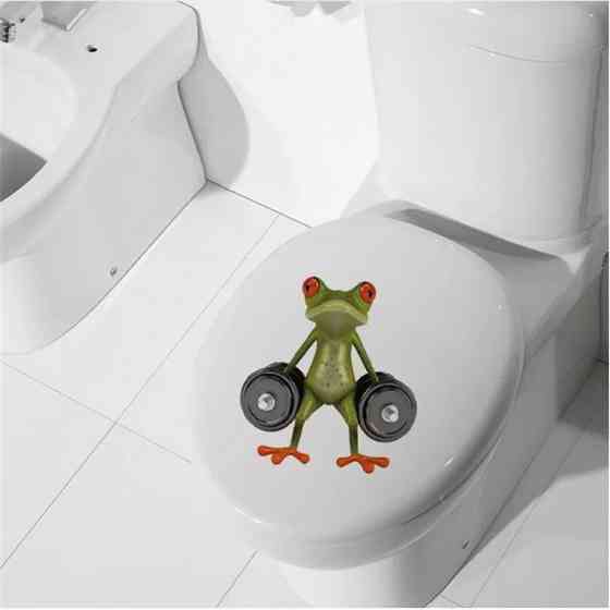 Наклейка Лягушка спортсменка 17 на 17 см разноцветный Киев