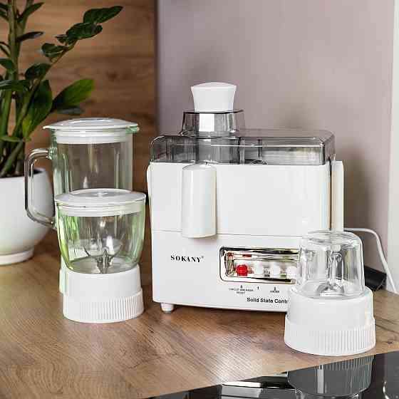 Кухонний комбайн із соковижималкою та кавомолкою 4 в 1 блендер 800 Вт Sokany SK-03029 Коломыя
