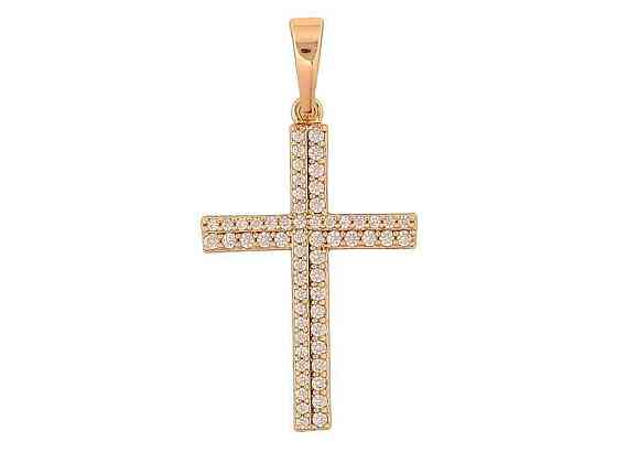 Кулон Позолота 18K Крест с кристаллами для цепочки до 6мм (329513) ТМ XUPING Киев
