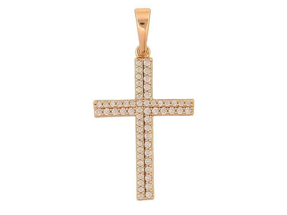Кулон Позолота 18K Хрест з кристалами для ланцюжка до 6мм (329513) ТМ XUPING Київ - фото 1
