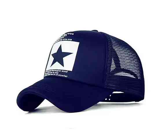 Кепка летняя в сеточку с принтом звезда для мужчин и женщин 54-60 синий Киев