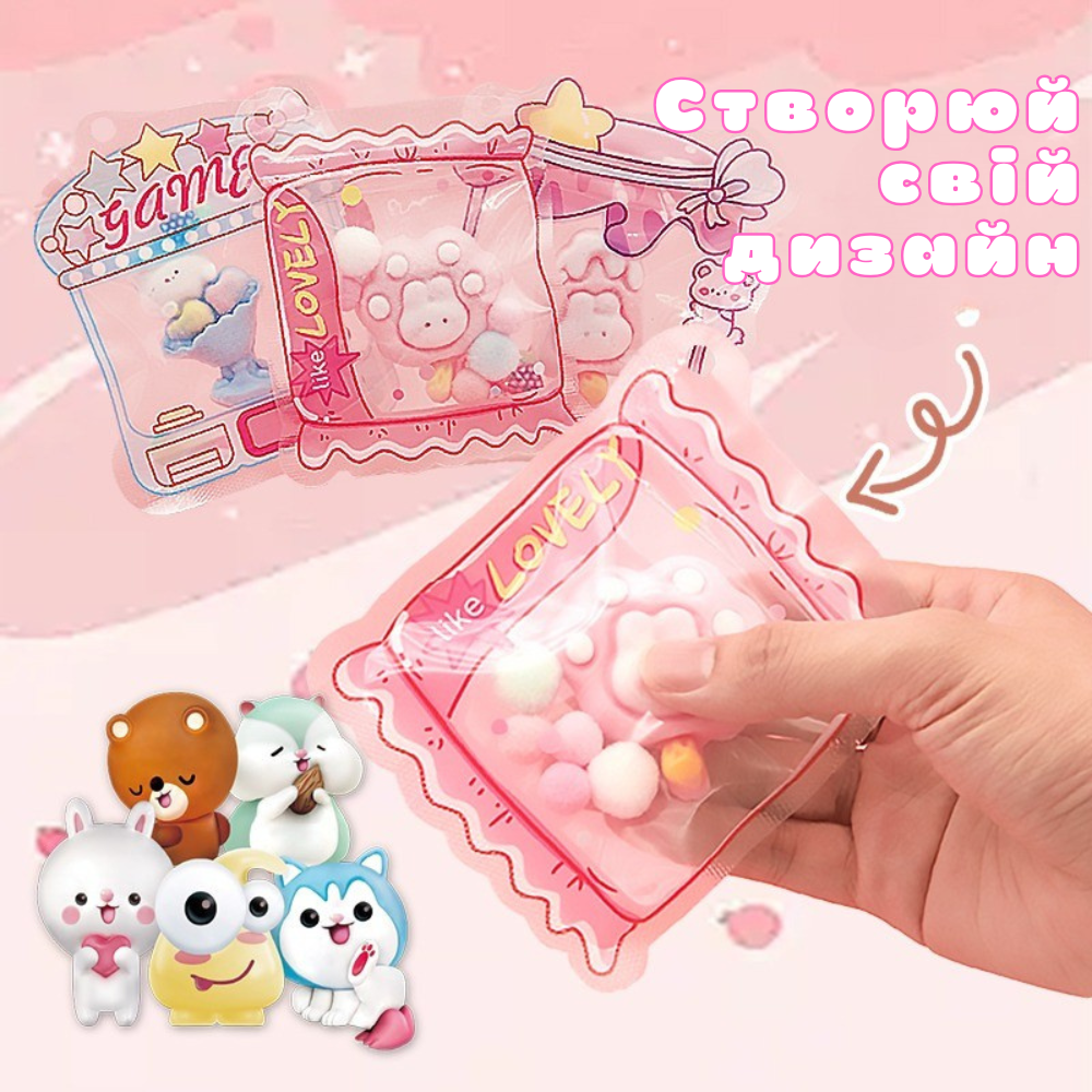 Набір для виготовлення сквишів-антистресів таба лапок, дитячий набір для творчості «Створи сквиш сам» 6 штук Кам'янець-Подільський - фото 4