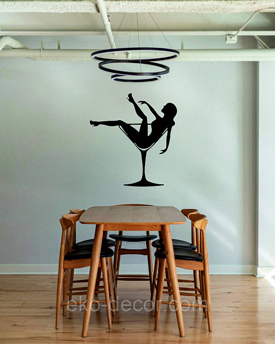 Декоративное настенное Панно «Девушка в бокале», Декор на стену 70*65 см, Черный Киев - изображение 4