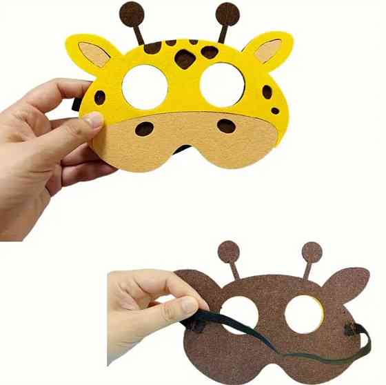 Дитяча маска з фетру Жираф one size жовто-коричневий Київ