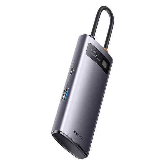 USB-хаб Baseus Metal Gleam Series 4-in-1 Multifunctional Type-C HUB Docking Station Gray（Type-C to USB3.0*4） Одесса