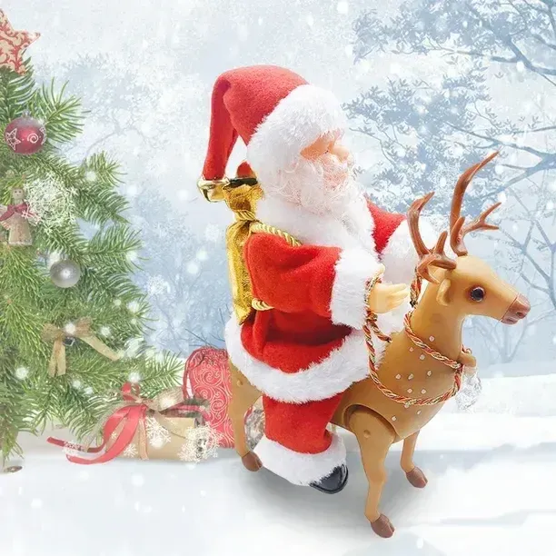 Игрушка Санта-Клаус верхом на олене /новогодняя игрушка Коломия - фото 2