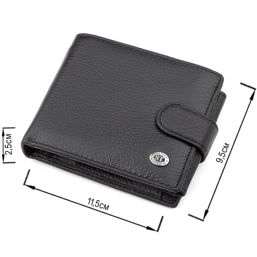 Мужской кошелек натуральная кожа Черный (ST Leather) Киев - изображение 15