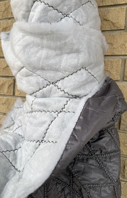 Тканина замш-опт/ плащівка стьобана сіра, від 3 м Київ - фото 5