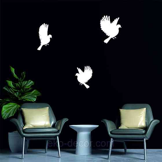 Декоративное настенное Панно «Птичка» Декор на стену(цена за 1шт) 20*10 см, Белый Киев