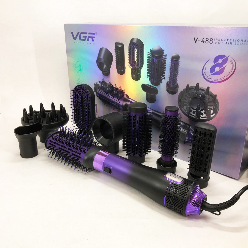 Фен-щітка повітряний з насадками, Фен для красивої укладки волосся, Фен-щітки стайлери AW-19 Львів - фото 10