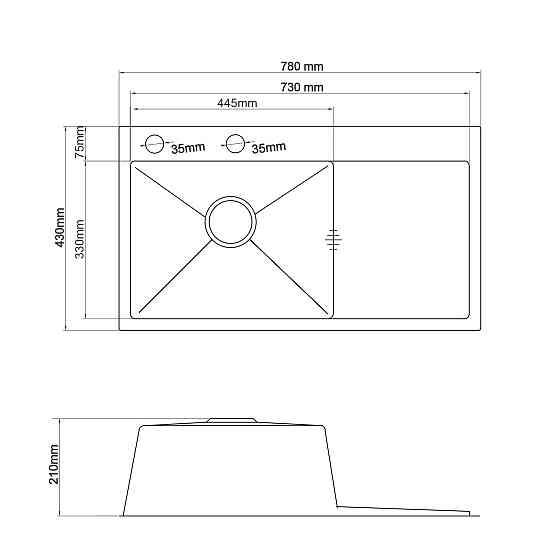 Мийка кухонна 3mm 780х430 Сатин 7843HS Mira (000032099) Київ