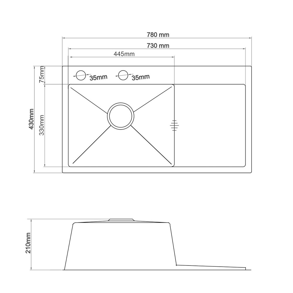 Мийка кухонна 3mm 780х430 Сатин 7843HS Mira (000032099) Київ - фото 4