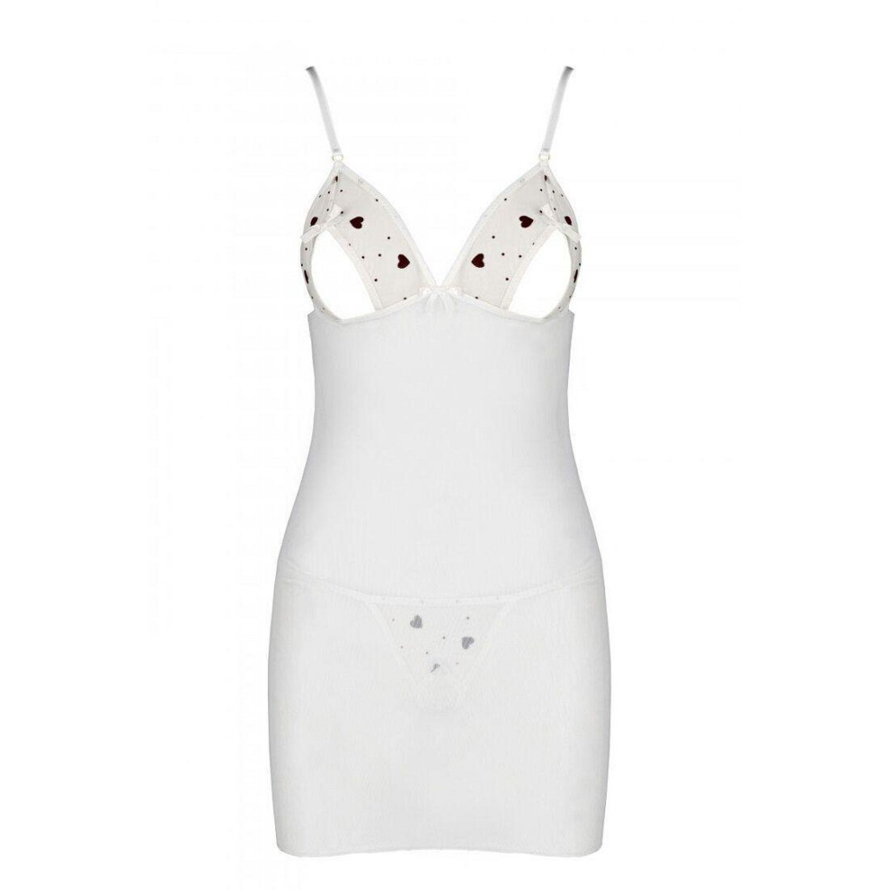 Сорочка з вирізами на грудях, стрінги Passion LOVELIA CHEMISE XXL/XXXL, white Sex Aura Київ - фото 5
