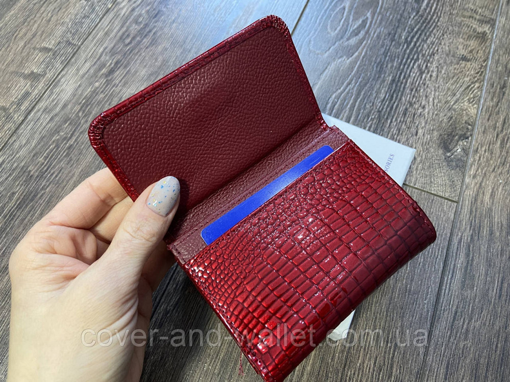 Красный лаковый маленький женский кошелек на магнитах с монетницей ST AE 403 Киев - изображение 5