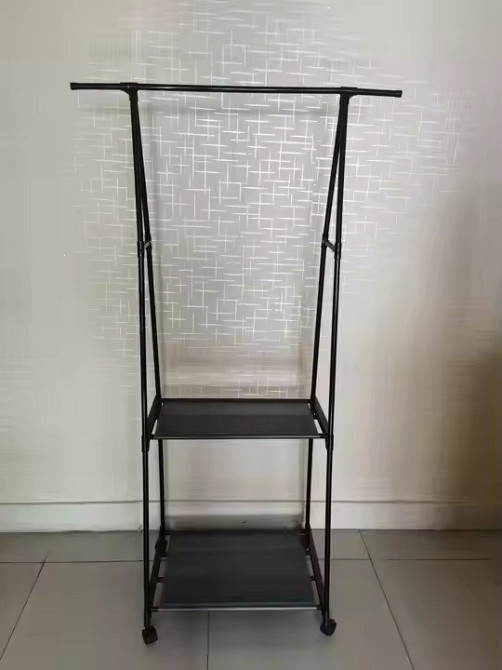 Вешалка для одежды напольная с полкой для обуви металлическая черная высота 151 см Каменец-Подольский - изображение 2