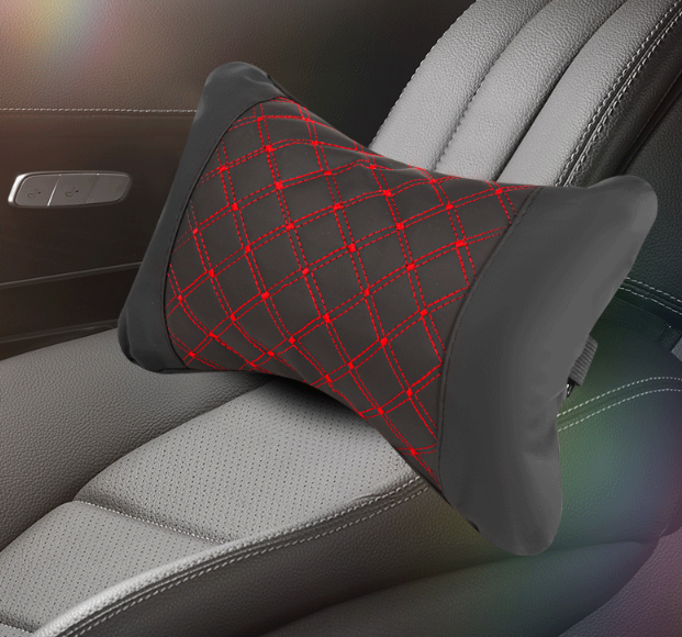 Подголовник  в авто, подушка под голову для автокресла КРАСНАЯ/БЕЛАЯ нитка Кременчуг - изображение 2