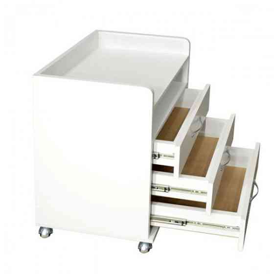 Тумба косметологічна на 3 шухляди Ельф 3 (металеві колеса) Київ