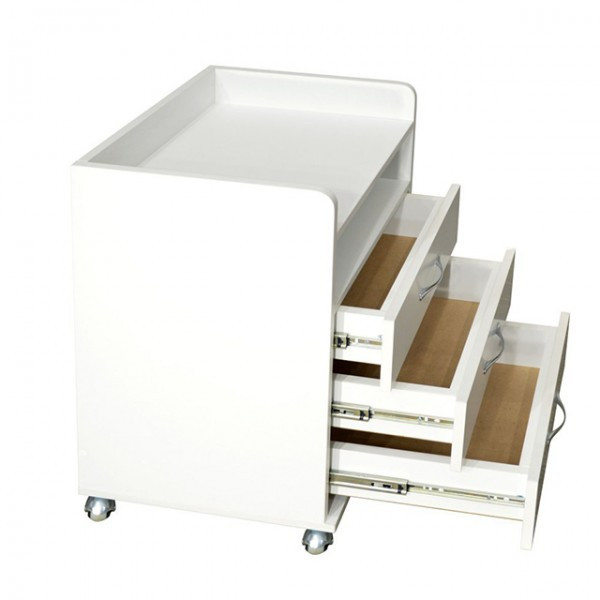 Тумба косметологічна на 3 шухляди Ельф 3 (металеві колеса) Київ - фото 3