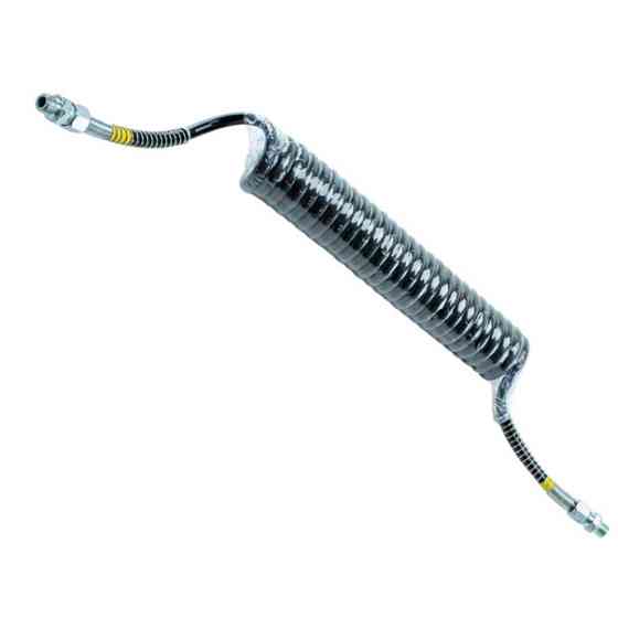 Шланг спиральный воздушный (черный) 4,5м м16х1,5 желтый наконечник Мукачево