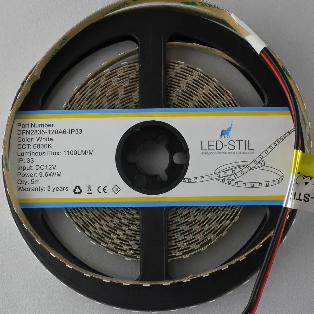 LED-STIL LED стрічка LED-STIL 6000K, 9,6 W, 2835, 120 шт, IP33, 12V, 1100LM Коломия - фото 3