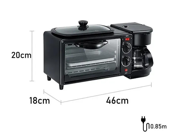 Электрическая духовка 3в1 Domotec MS-5308В Кофеварка Сковорода 9 л 4500w Коломыя - изображение 4