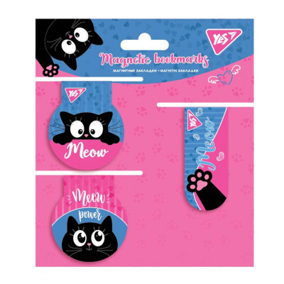 Закладки для книг Yes магнитные Meow, 3 шт (707562) Винница - изображение 1
