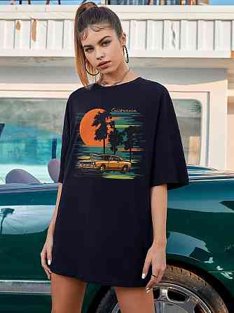 Футболка женская с принтом  46 Черная 2664084201 Днепр