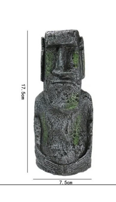 Декор для акваріума Статуя острова Пасхи 175 на 75 на 55 сірий Київ - фото 4