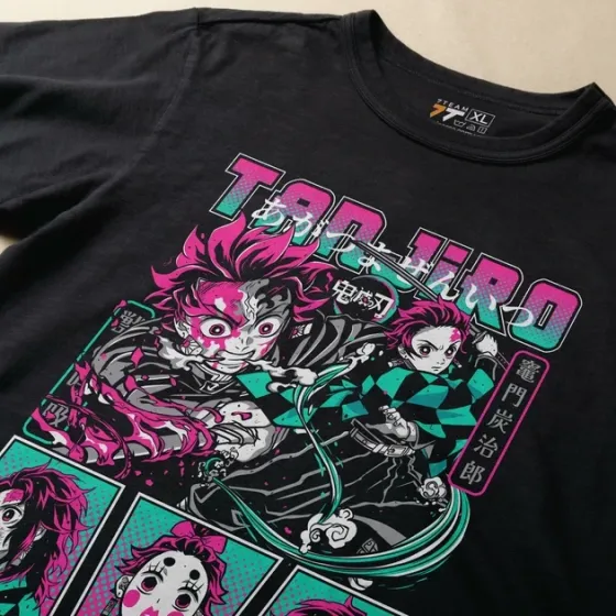 Футболка чоловіча з  принтом Клинок, рассекающий демонов Танджиро Камадо 11 Розмір 48 Anime0968 Дніпро