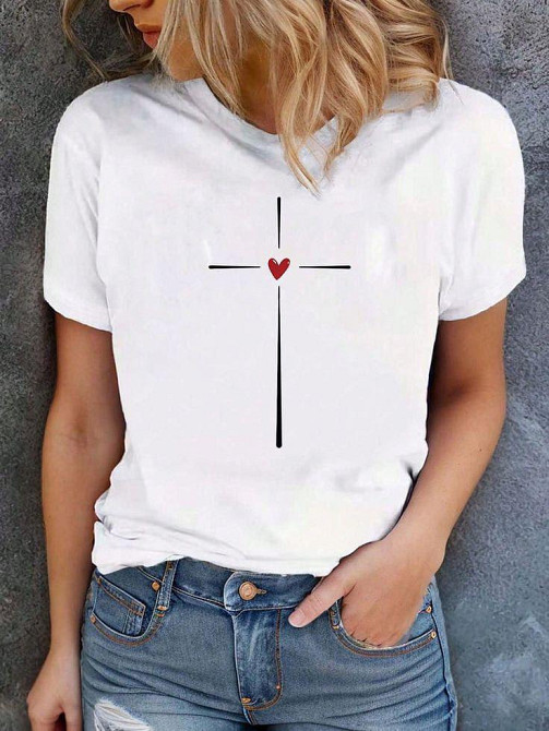 Футболка женская с принтом  46 Белая 2664084991 Днепр - изображение 1