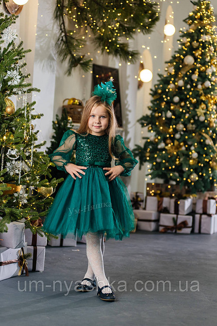 Зелене пишне плаття з рукавами Кривий Ріг - фото 4