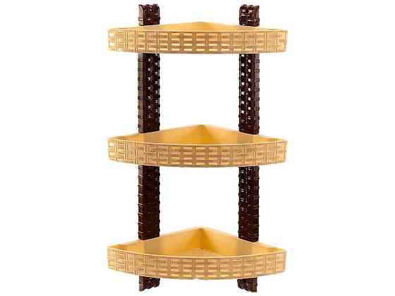 Полка для ванной Ротанг угловая (белая, бежевая) Харьков