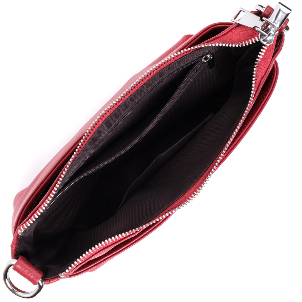 Сумка середнього розміру на три відділення з натуральної шкіри Vintage 22803 Червоний Київ - фото 8