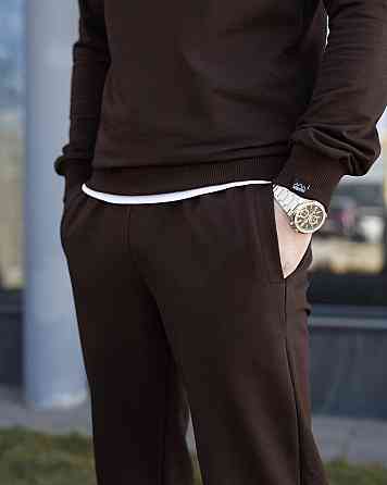 Чоловічі штани джогери з кишенями шоколадний Pobedov 95 Київ