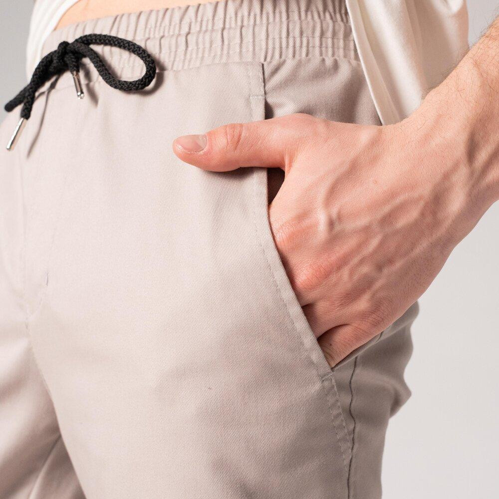 Чоловічі бежеві штани демісезонні котонові прямого крою Pobedov Step Київ - фото 12