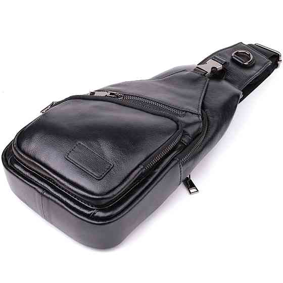 Мужская сумка через плечо из натуральной кожи Vintage 23048 Черный Киев