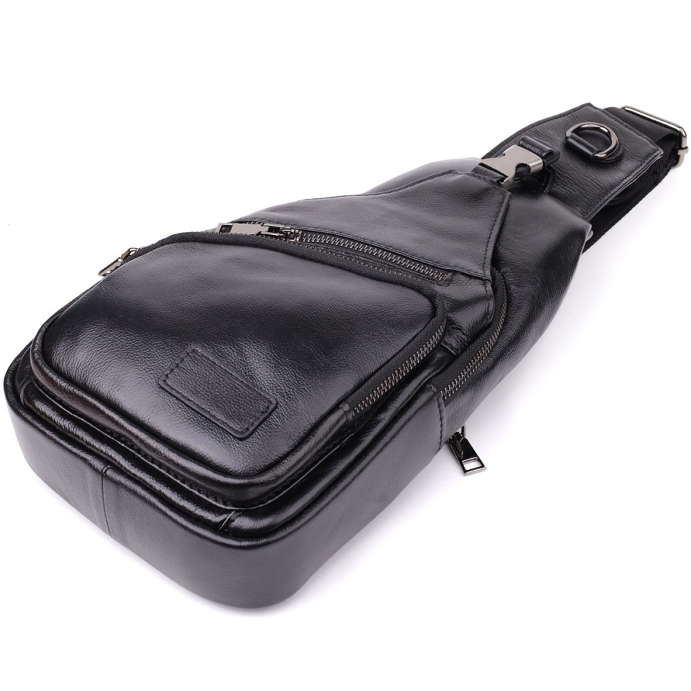 Мужская сумка через плечо из натуральной кожи Vintage 23048 Черный Киев - изображение 6