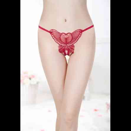 Трусики з розрізом та метеликом червоного кольору - розмір універсальний, (на резинці, тянуться) Київ