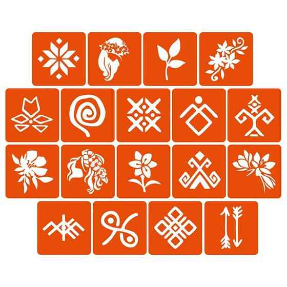 Набір трафаретів для біо-тату "Мавка" Mavka_5x5_18_1 Вінниця