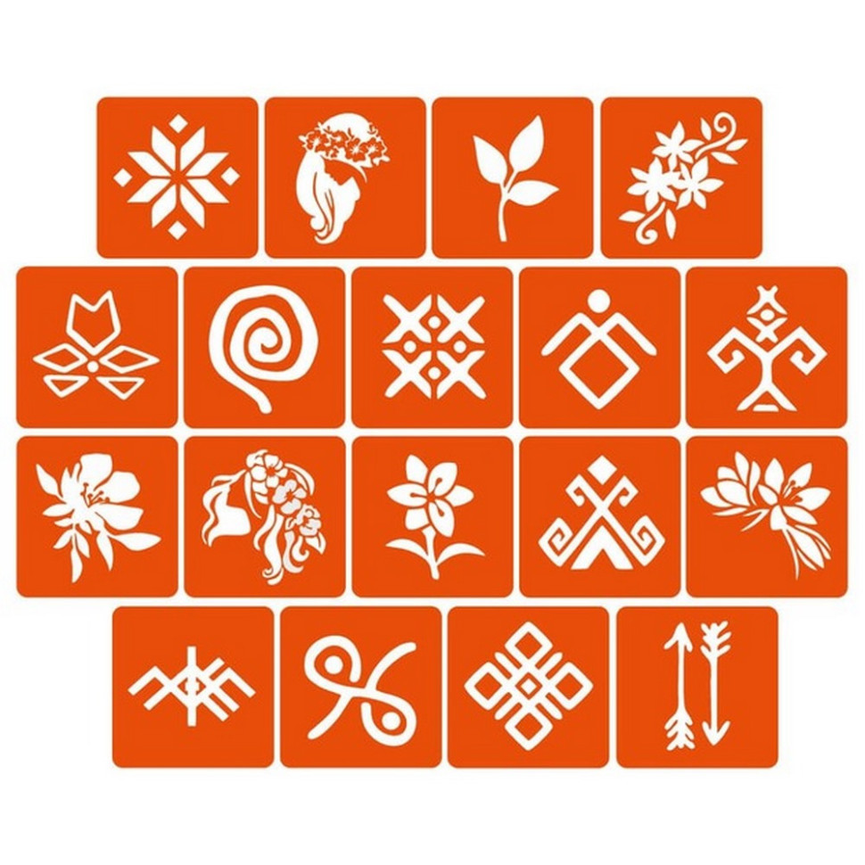 Набір трафаретів для біо-тату "Мавка" Mavka_5x5_18_1 Вінниця - фото 1