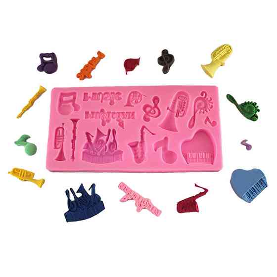 Молд силиконовый Музыкальные инструменты 110 на 56 мм розовый Киев